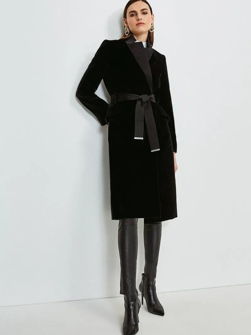 KAREN MILLEN | $585 Italian Velvet Trench Coat